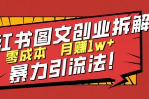 小紅書圖文創業拆解，暴力引流法，零成本月入1w+